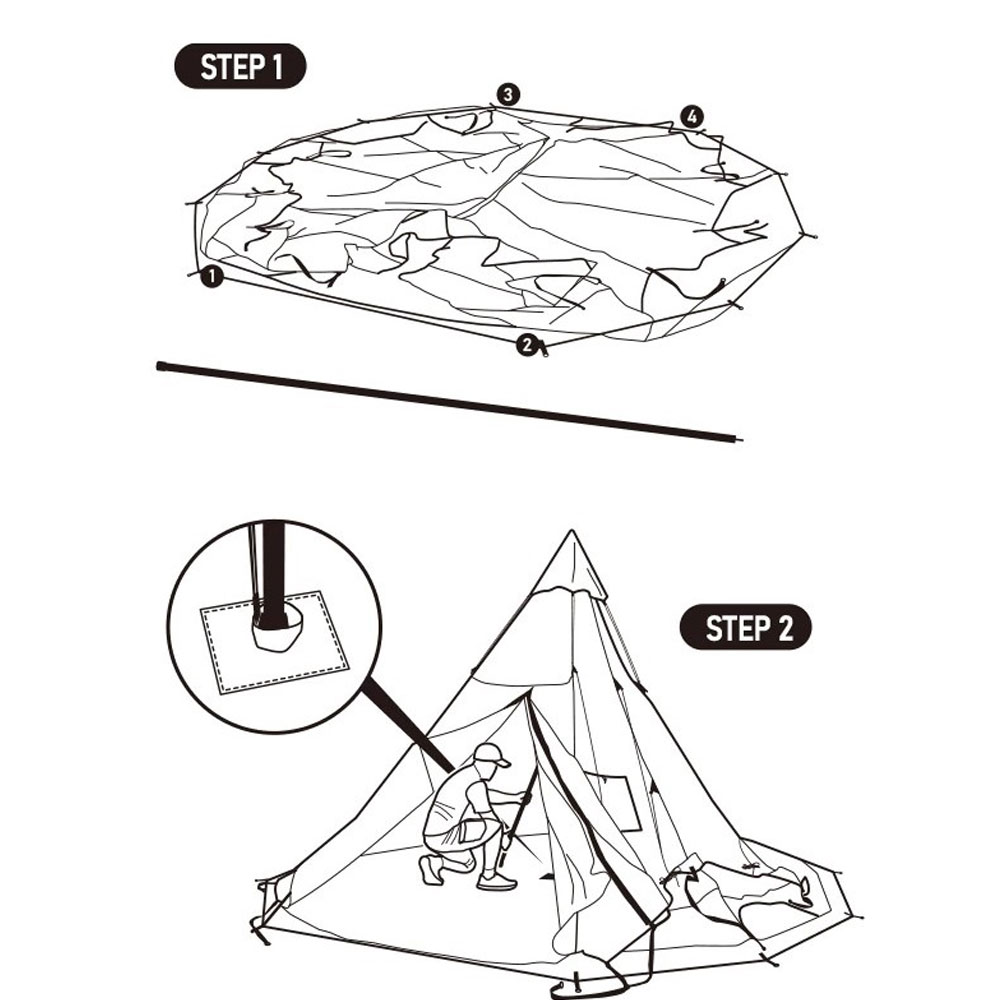 Lều glamping 4 người Naturehike Yuan Pyramid Tent NH20ZP004 - 9558