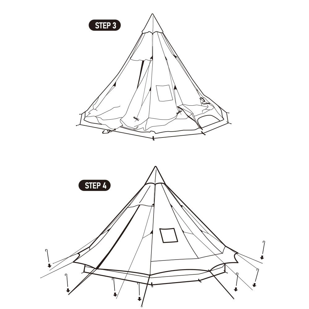 Lều glamping 4 người Naturehike Yuan Pyramid Tent NH20ZP004 - 9558