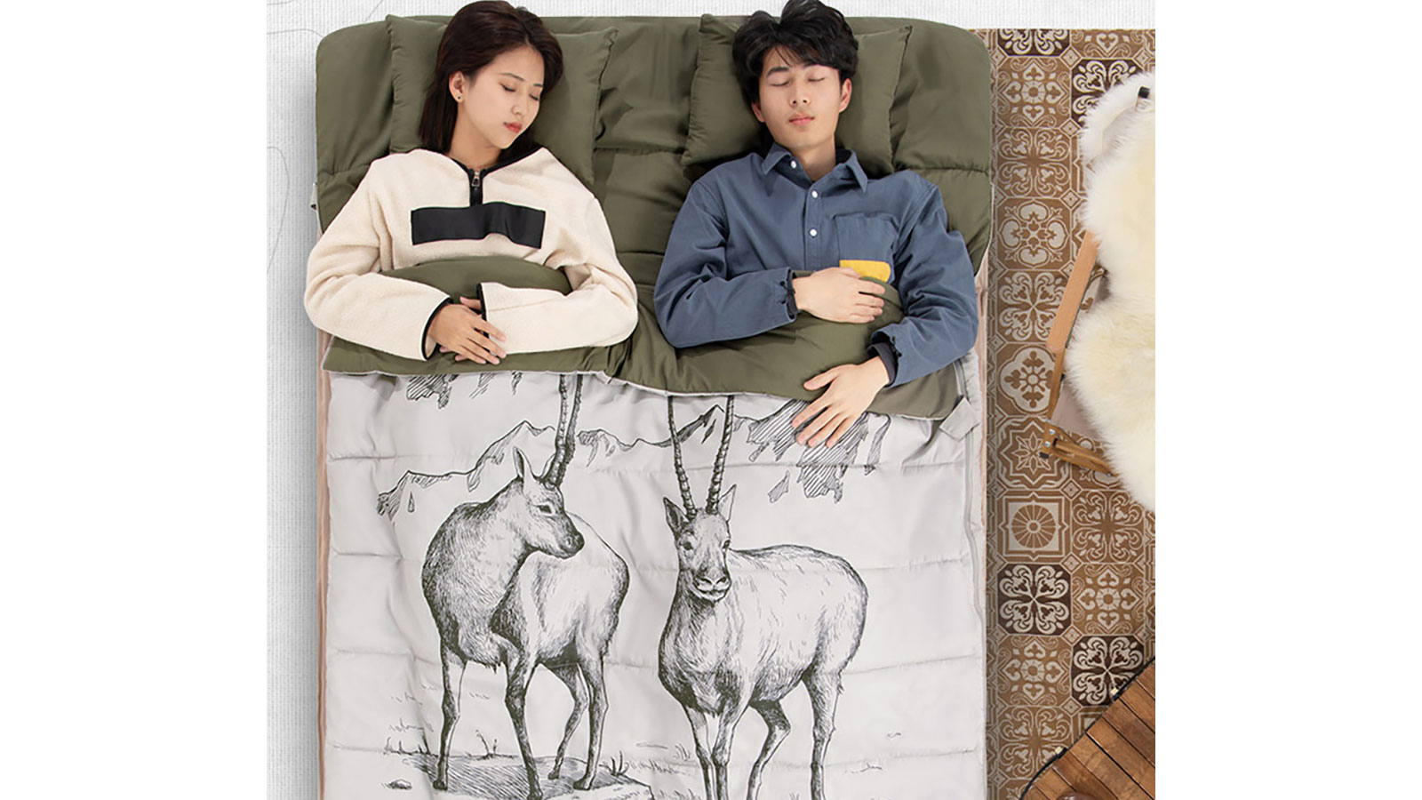 Túi ngủ đôi Naturehike Thickened Cotton Warm NH21MSD06