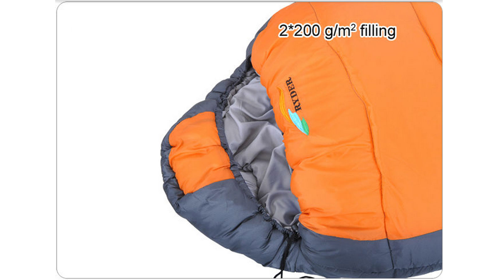 Túi ngủ mùa đông 2 lớp Ryder 2 Layers Mummy Sleeping Bag D1005 Orange - 3286