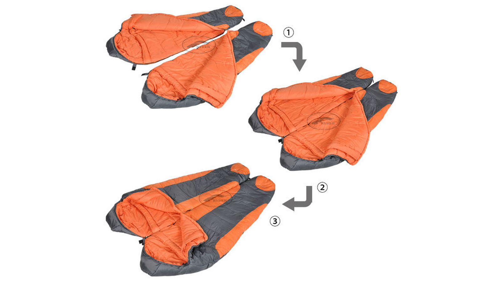 Túi ngủ mùa đông 2 lớp Ryder 2 Layers Mummy Sleeping Bag D1005 Orange - 3286
