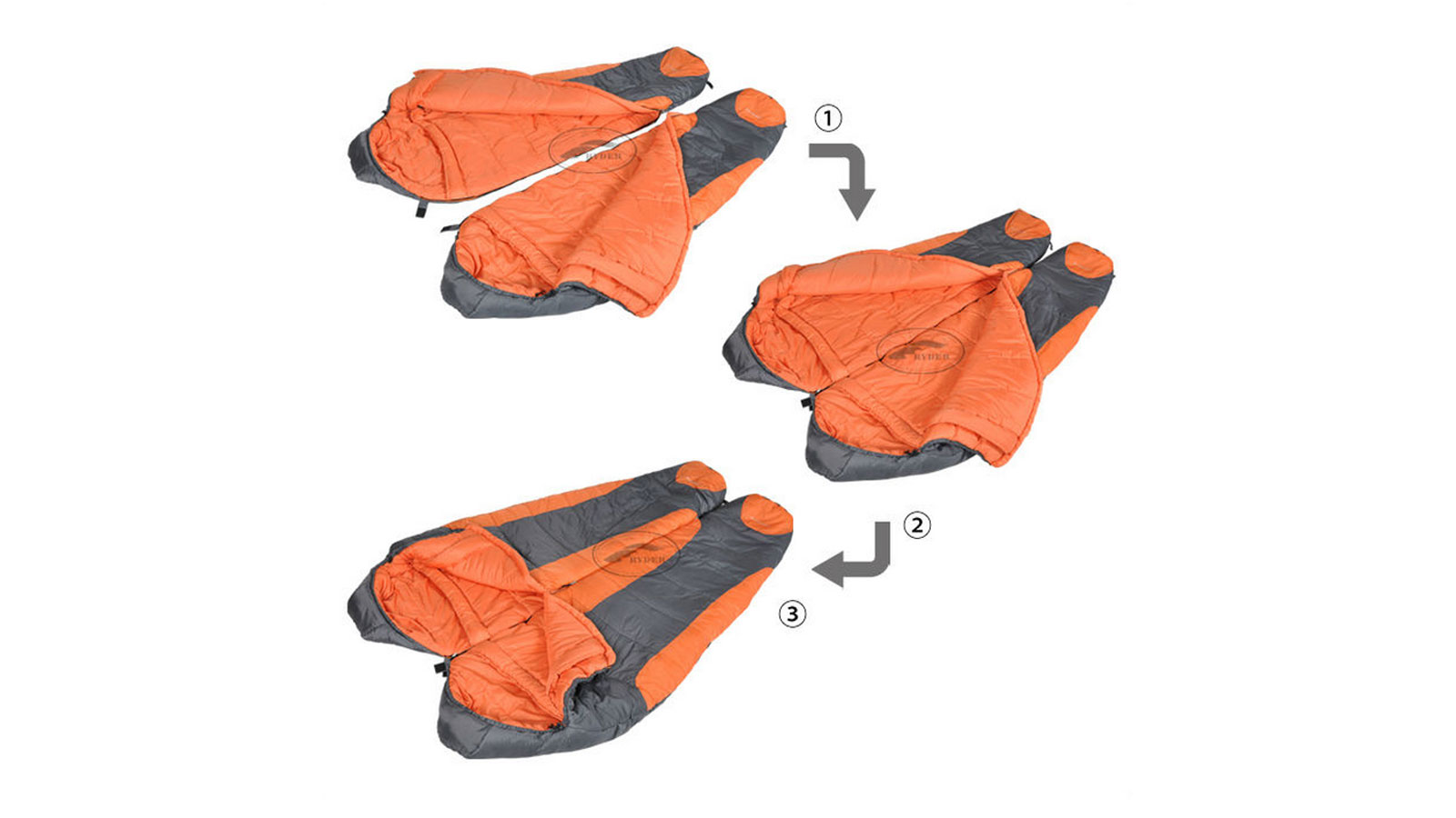 Túi ngủ mùa đông 2 lớp Ryder 2 Layers Mummy Sleeping Bag D1006 - 1210