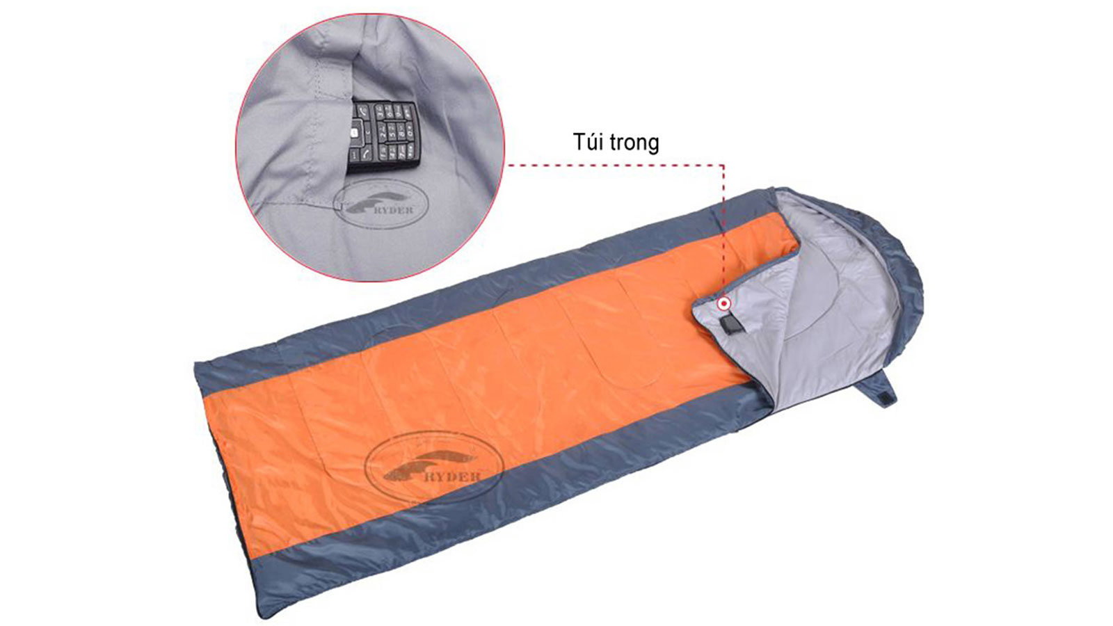 Túi ngủ Ryder Envelope Sleeping Bag D1002 Orange- 7483